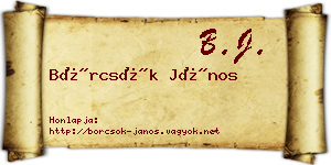 Börcsök János névjegykártya