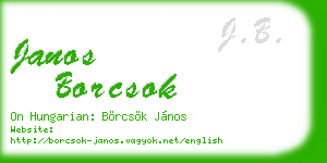 janos borcsok business card