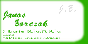 janos borcsok business card